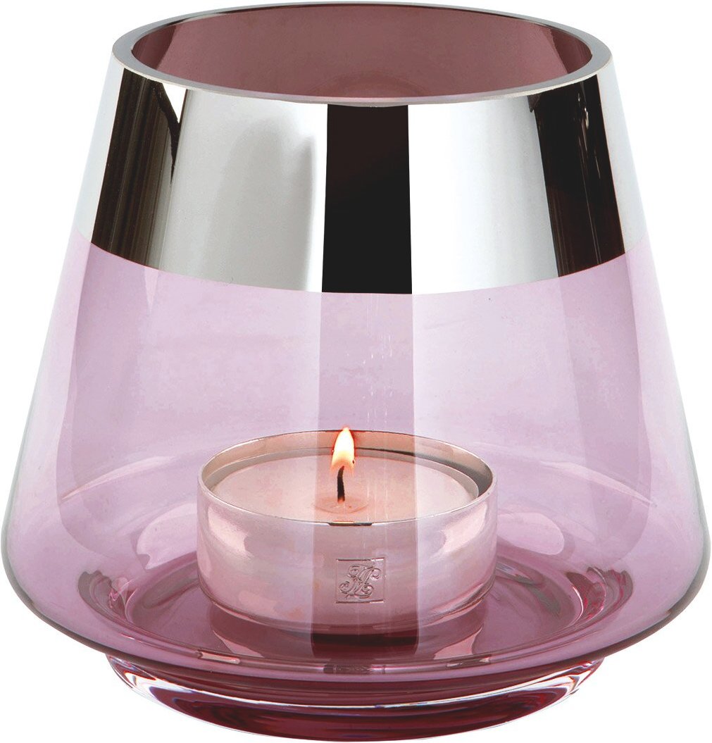Fink Teelichthalter, rosa, Glas