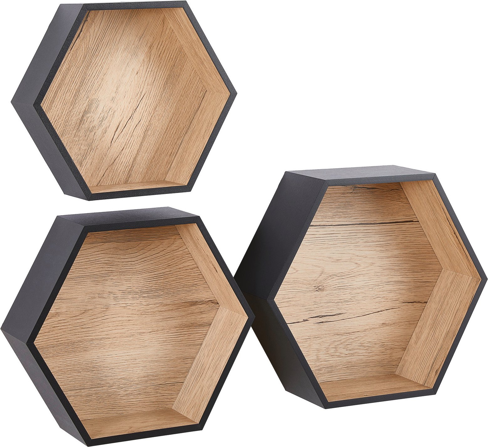 XORA Wandregal-3er-Set BEN, MDF