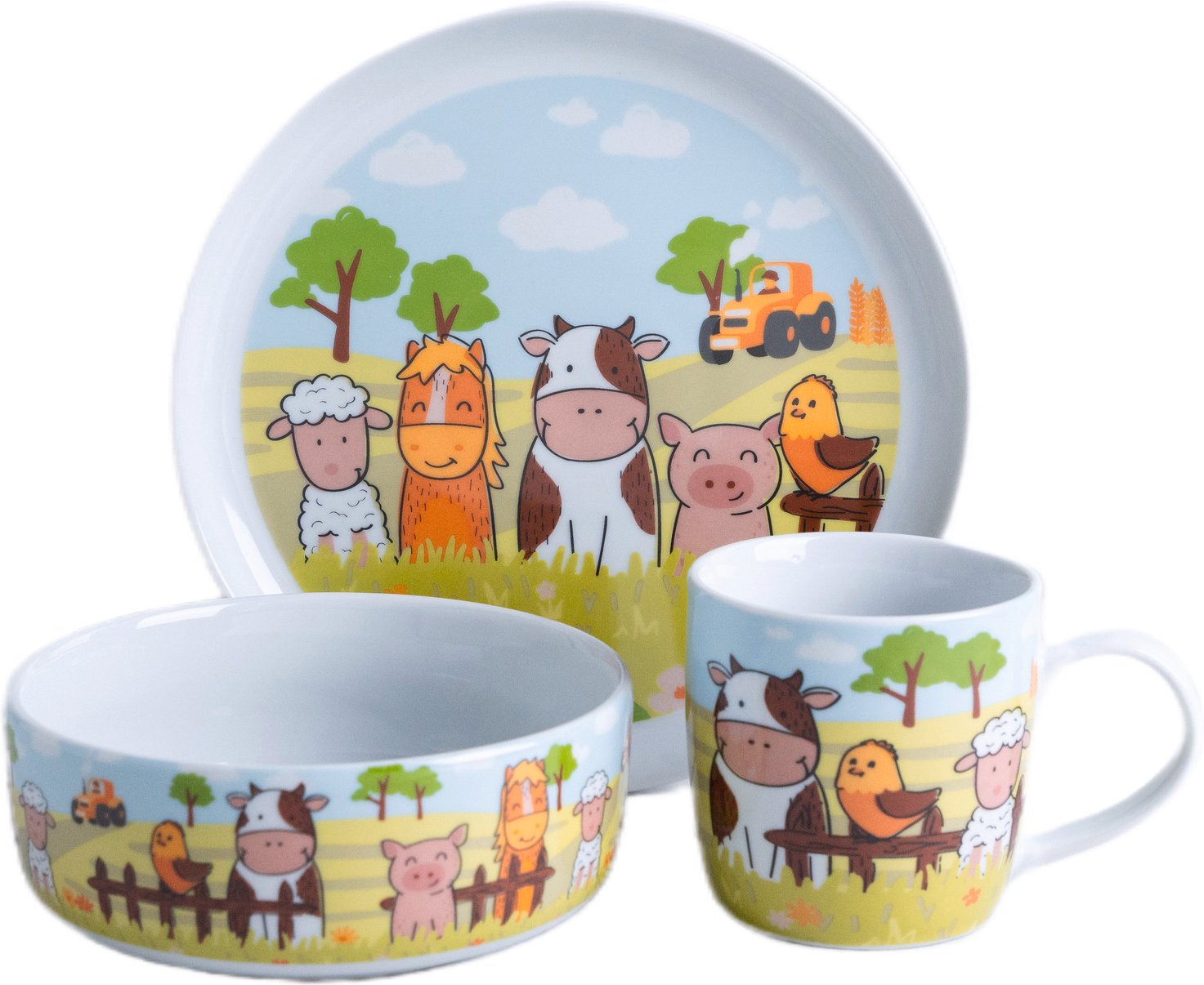 Van Well Kinderset 3-tlg. BAUERNHOF, Porzellan