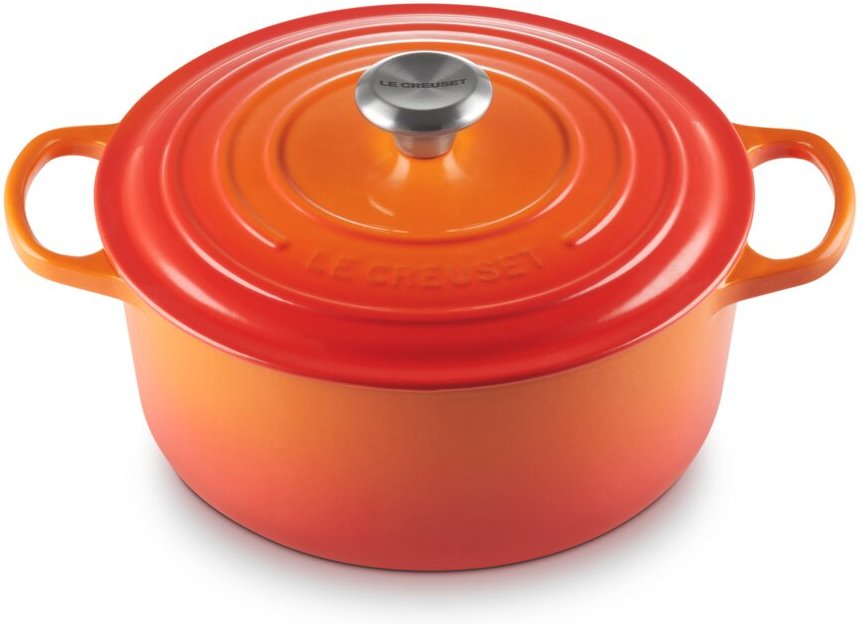 LE CREUSET Bräter Rund 26cm Ofenrot SIGNATURE, orange, Eisen