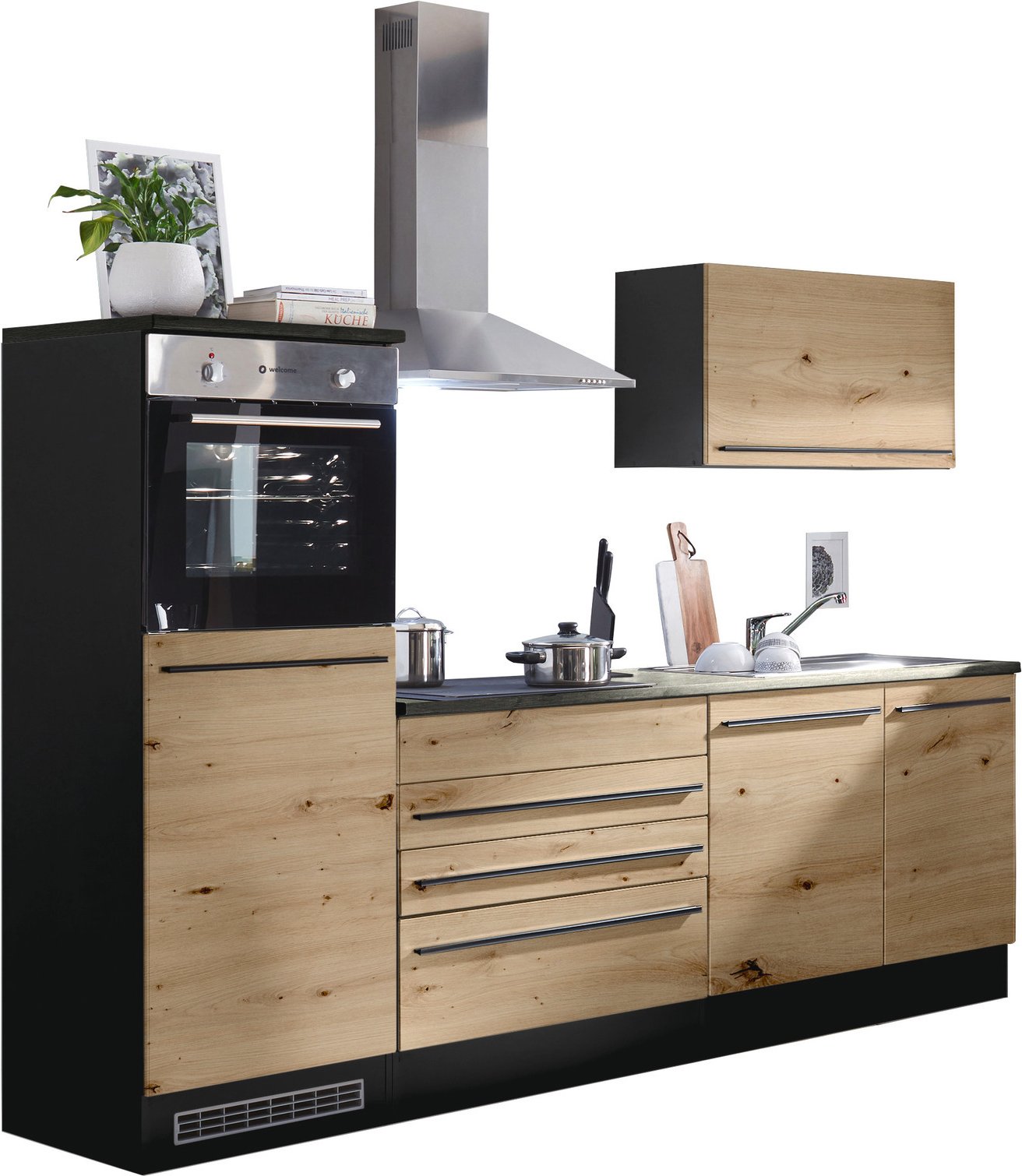 Yourkitchen Küchenblock 260 JAZZ, Holznachbildung