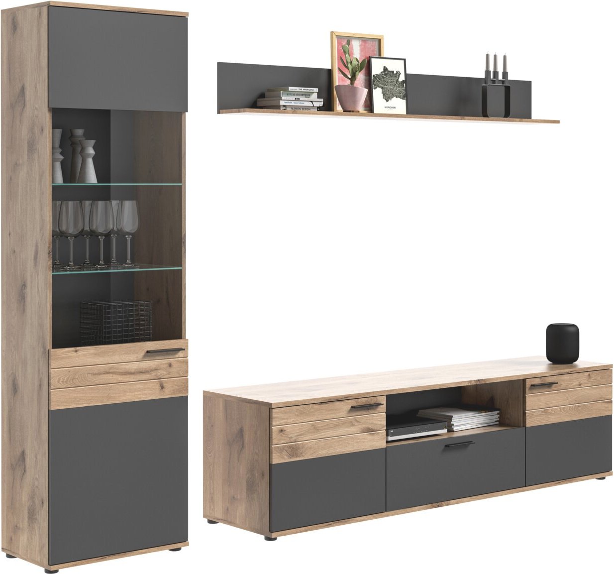 MID.YOU Wohnkombination MASON, eiche, Holznachbildung