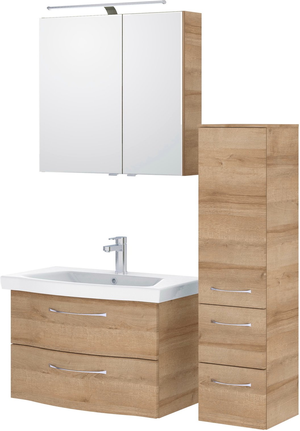 Pelipal Badblock SERIE 6005 SPRINT, Riviera Eiche, Holznachbildung