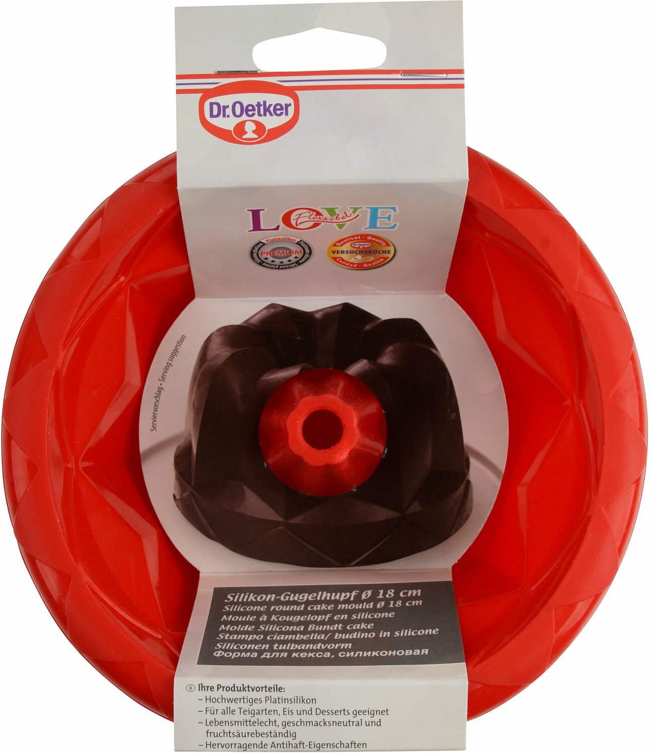 Dr. Oetker Silikon-Gugehupfform FLEXXLOVE, Silikon