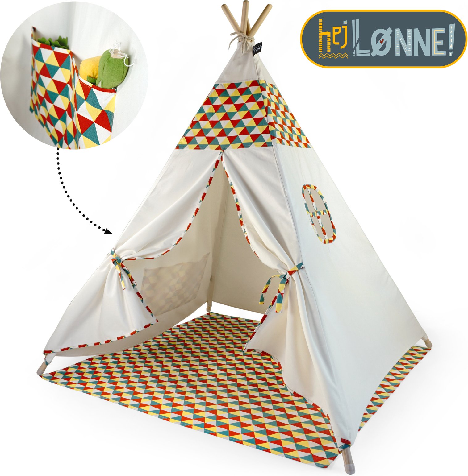 Hej Lonne Tipi Zelt farbige Bemusterung, Baumwolle
