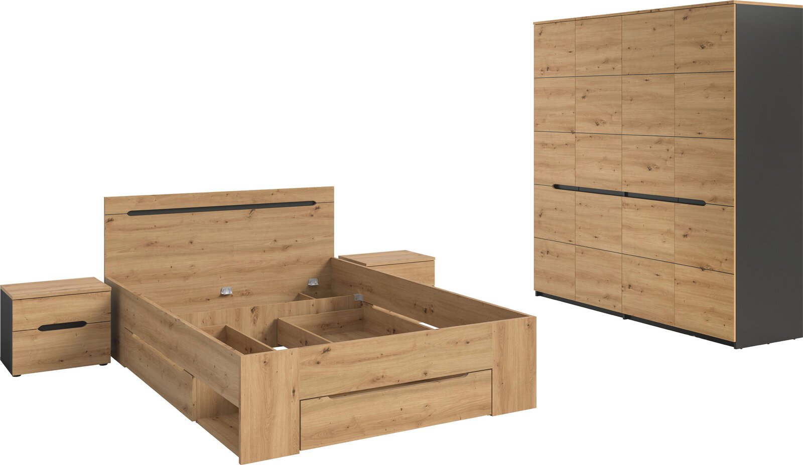 MID.YOU Schlafzimmer-Set CANU, Holznachbildung