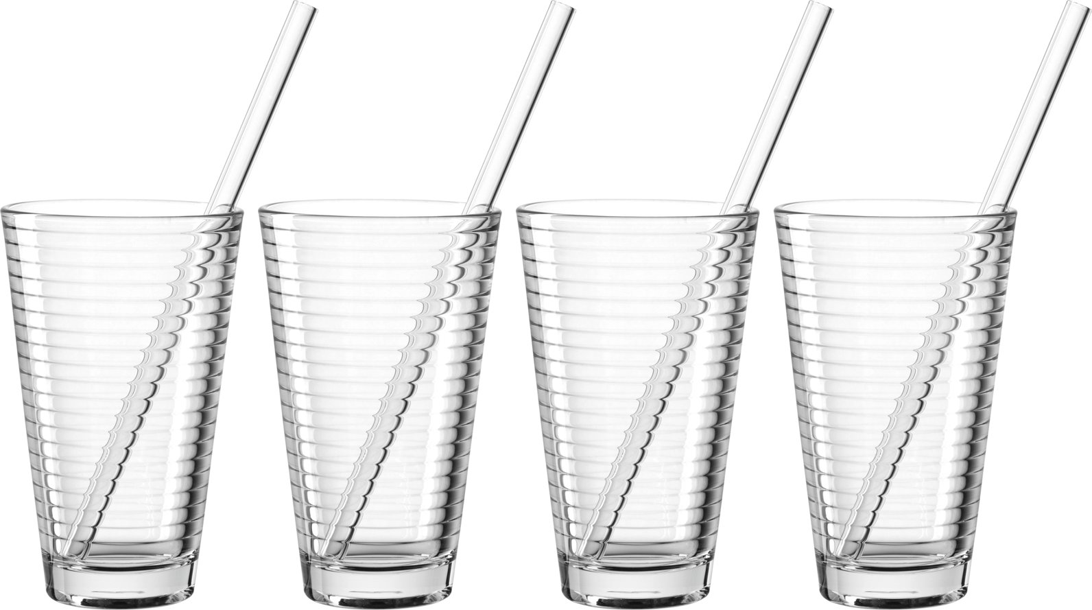 Leonardo Becher mit Trinkhalm SPIRALE, Glas