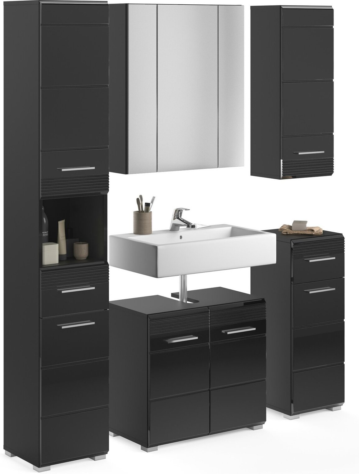 MID.YOU Badkombination LINUS, Holznachbildung