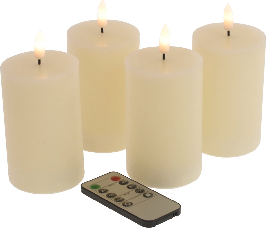 Werner-Voß LED-Kerzen mit 3D-Flamme 4er-Set, Kunststoff