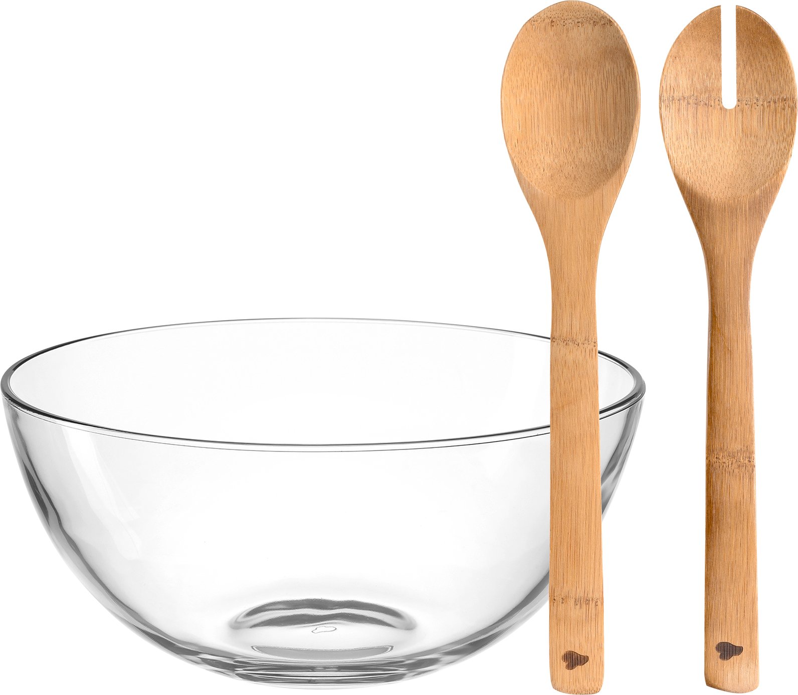 Leonardo Schale inkl. Salatbesteck, Glas