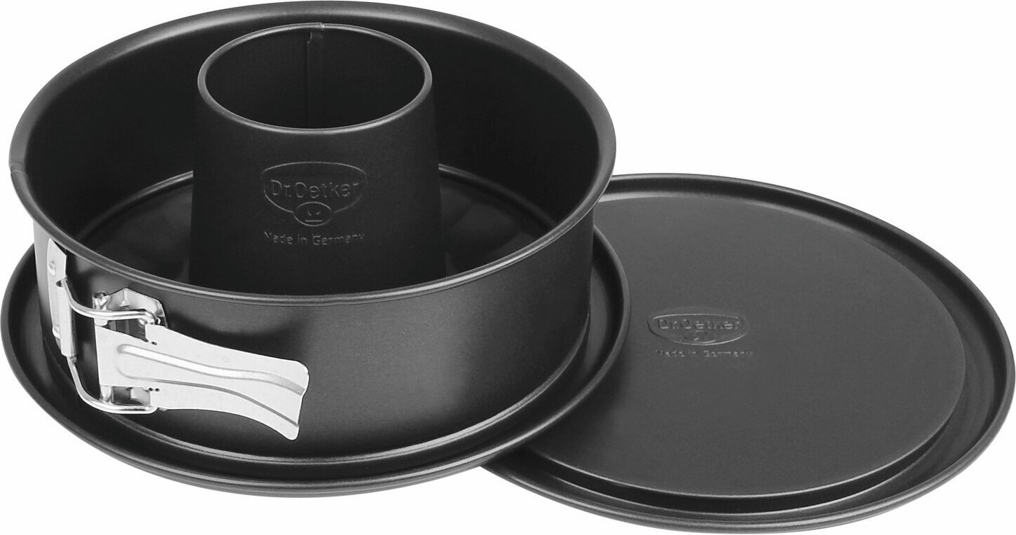 Dr. Oetker Springform mit Flach- und Rohrboden 18cm BACKFREUDE, Stahl