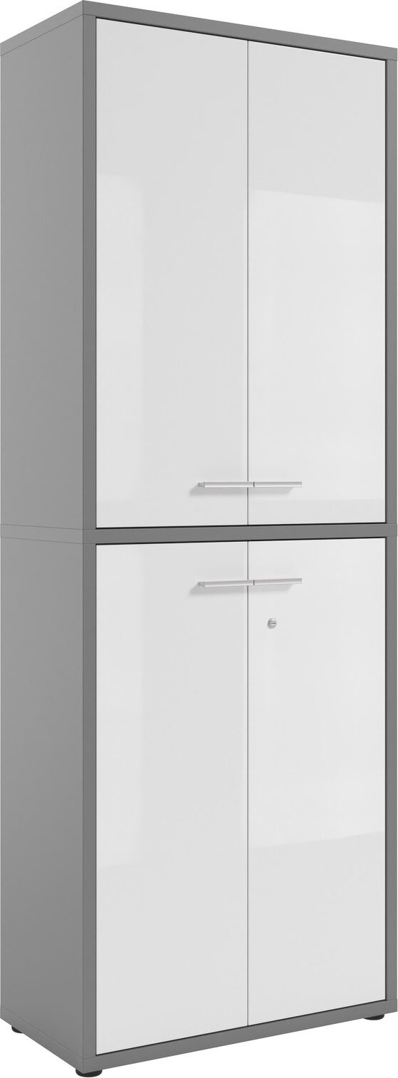 Thumbnail - Manjana Aktenschrank 4-türig -Glas- TEXAS, basalt, Holz