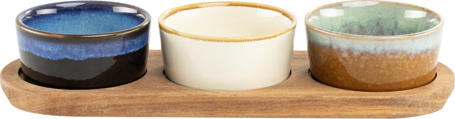 Moritz & Akazienbrett inkl. Dipschalen, Steinzeug