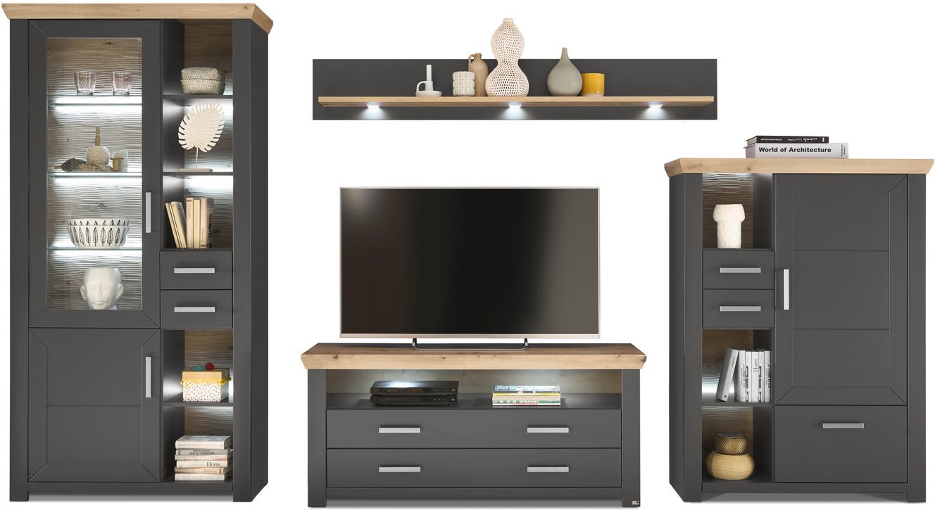 Set one by Musterring Wohnwand SET ONE YORK, Holznachbildung