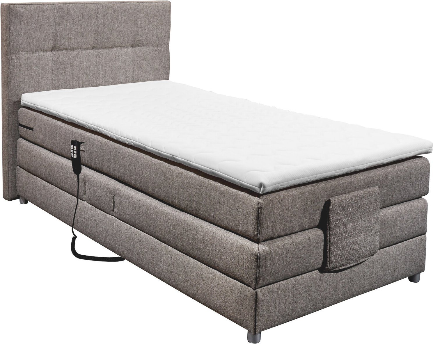Esposa Boxspringbett MANOLO, silber, Stoff