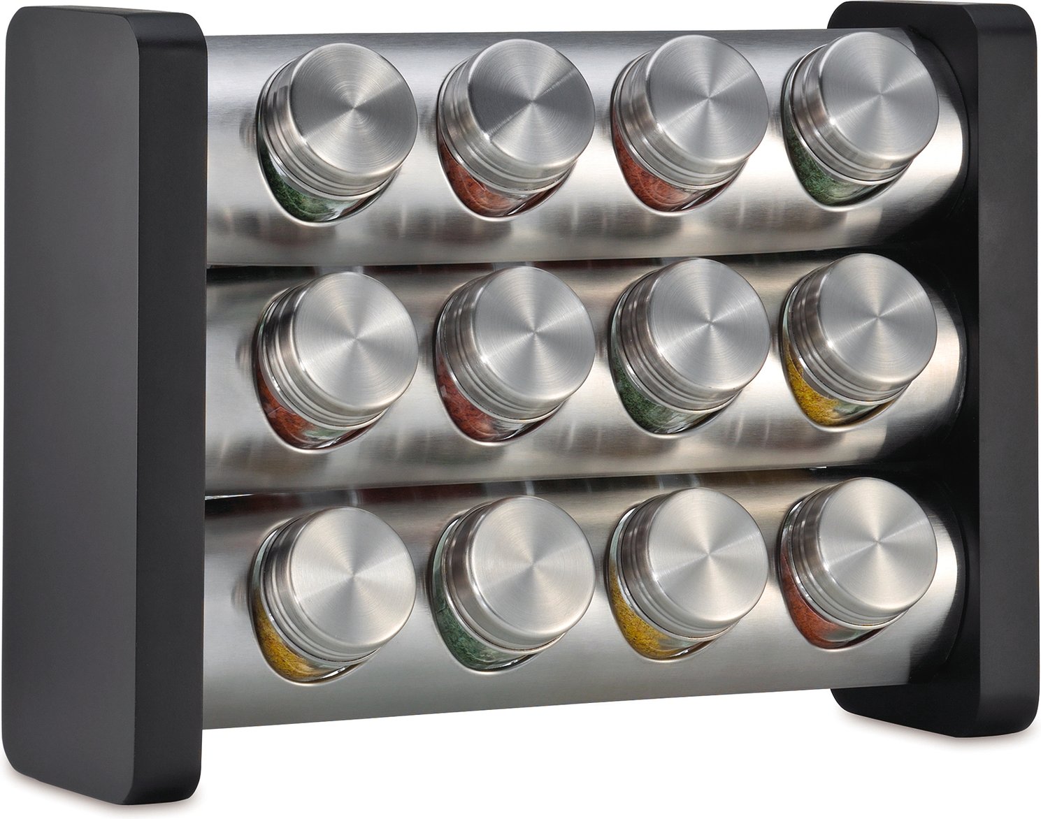 KÜCHENPROFI Gewürzständer inkl. 12 Gläser, Edelstahl