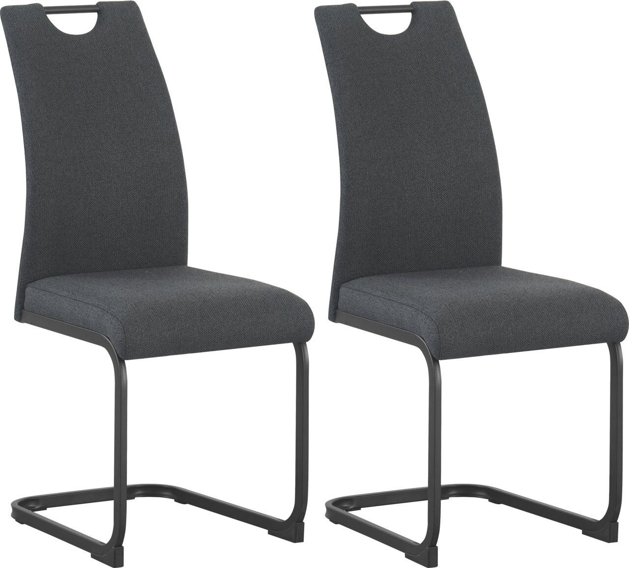 MID.YOU Schwingstuhl 2er-Set HANNA, anthrazit, Polyester