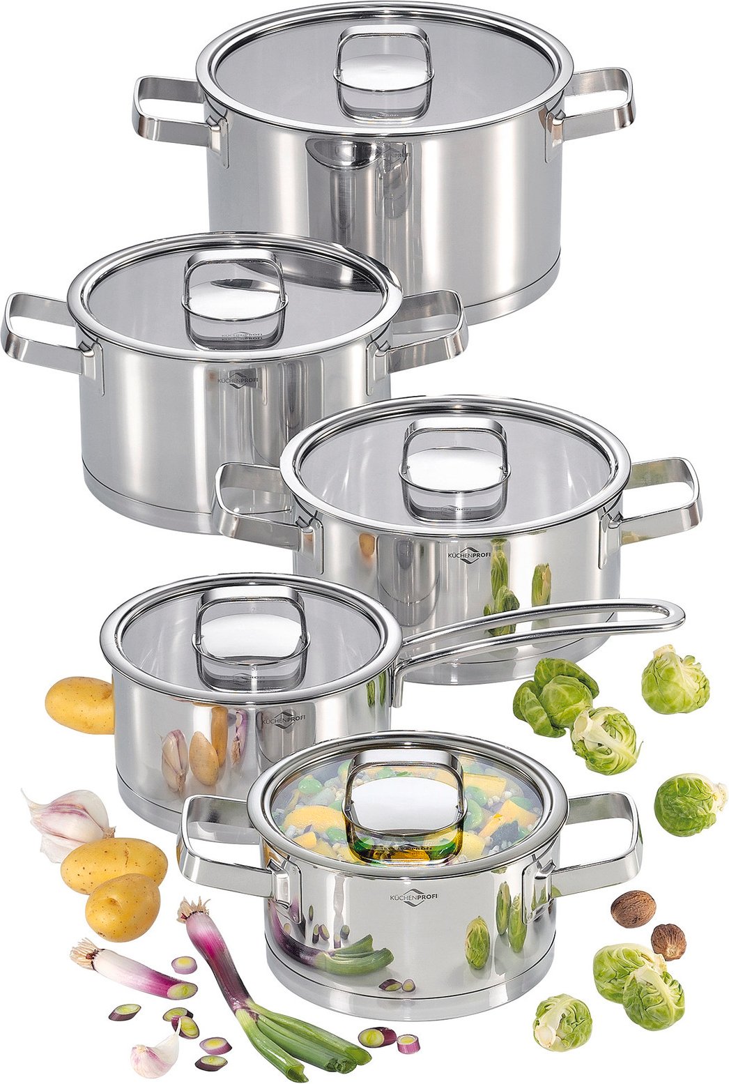KÜCHENPROFI Topfset 5-tlg SAN REMO, Edelstahl