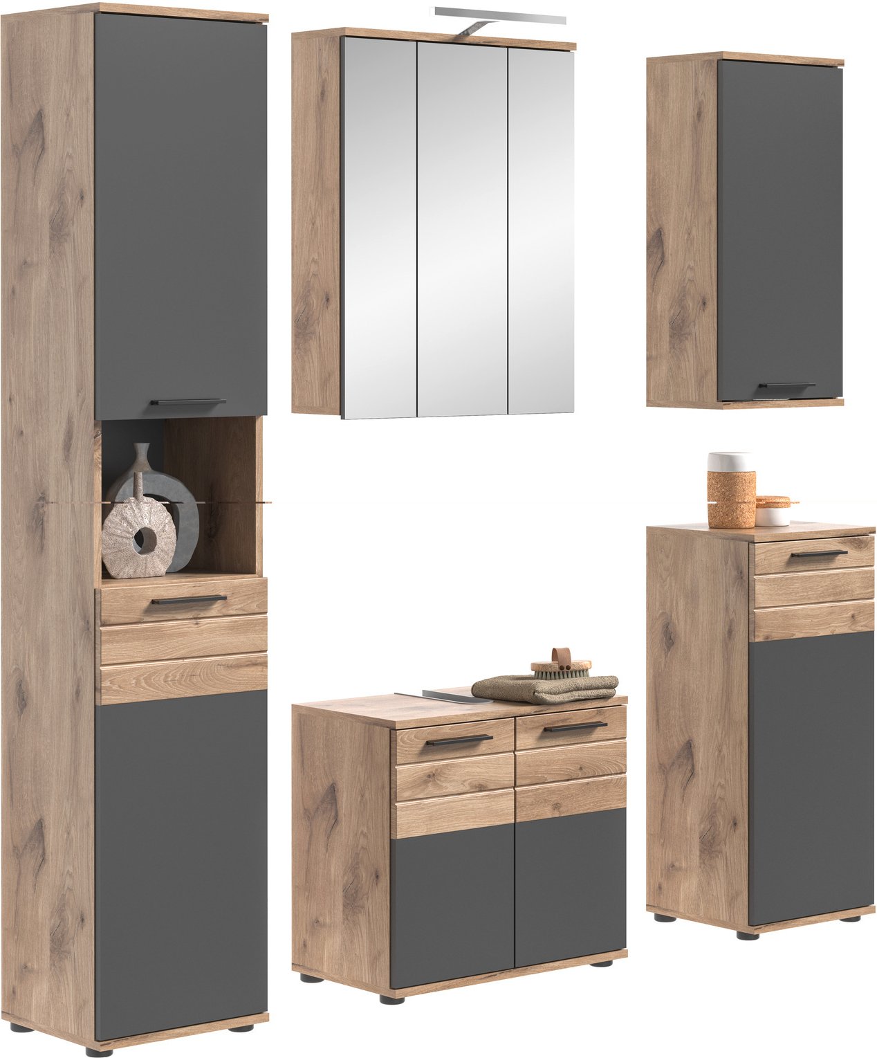 MID.YOU Badkombination MASON, Holznachbildung