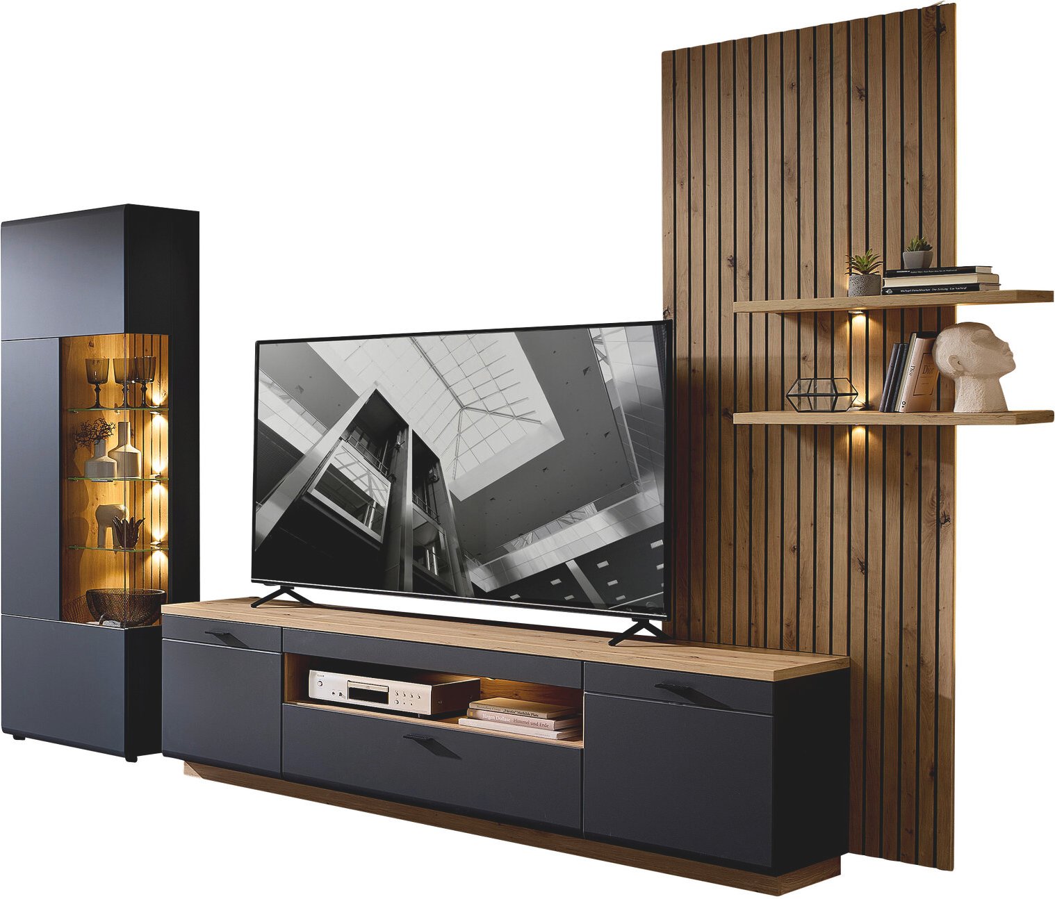 Stylife Wandkombination RENO, Eiche Artisan, Holznachbildung