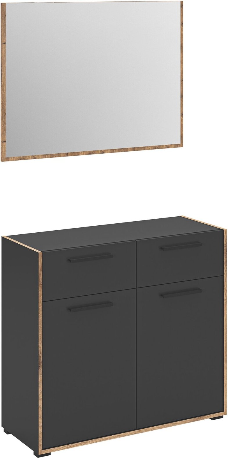 MID.YOU Garderobenkombination BUENO, basalt, Holznachbildung