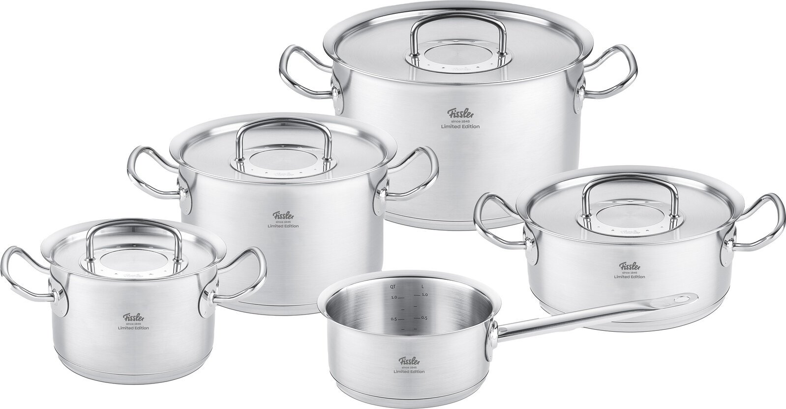 Fissler Topfset Original Profi 5-tlg. Retro Limited Edition, Edelstahl