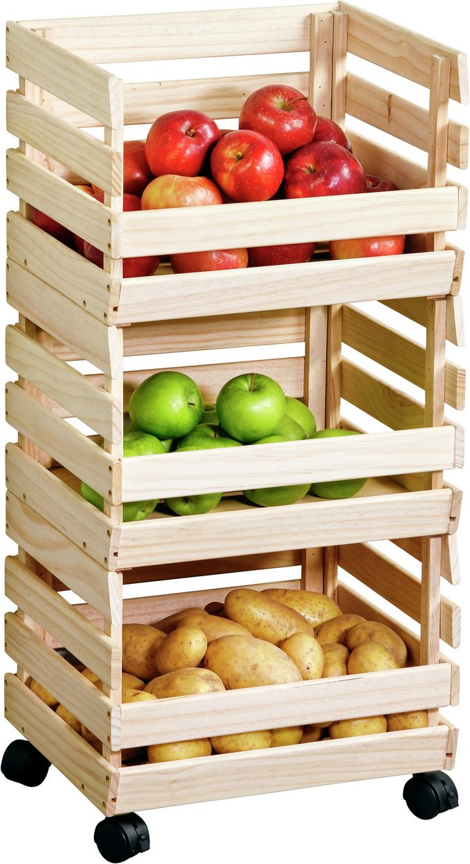 Kesper Kartoffel- und Obsthorde 3-tlg., Kiefer