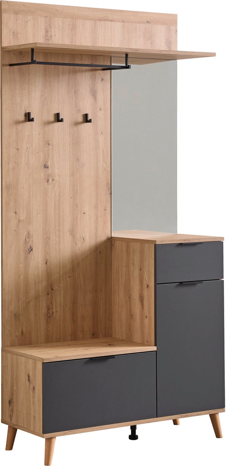 Thumbnail - Carryhome Kompaktgarderobe NORDIC, Holznachbildung