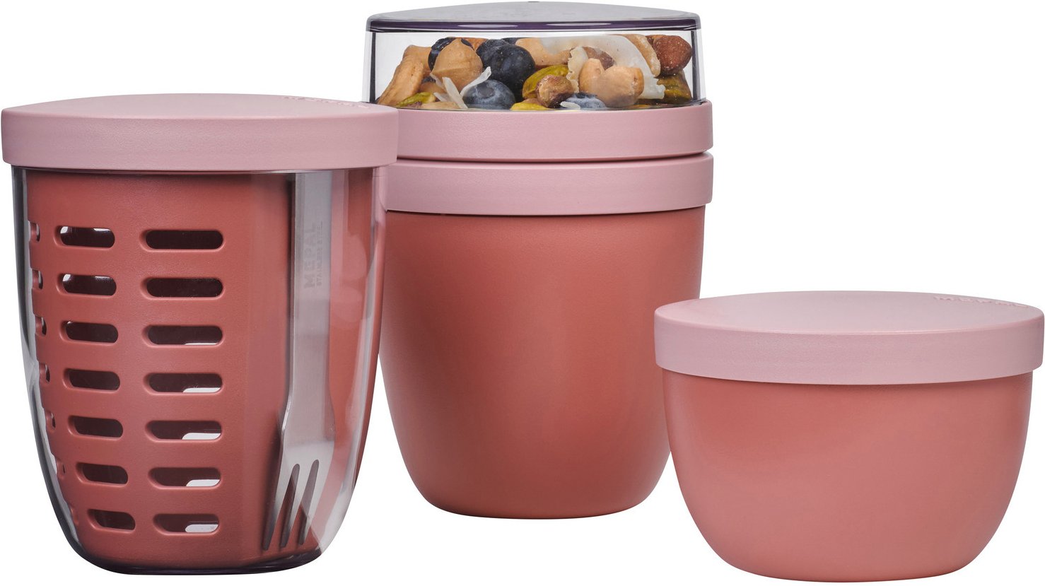 Mepal Snackpot-Set 3-tlg. mauve RANGE Vivid Mauve, Polyproplyen