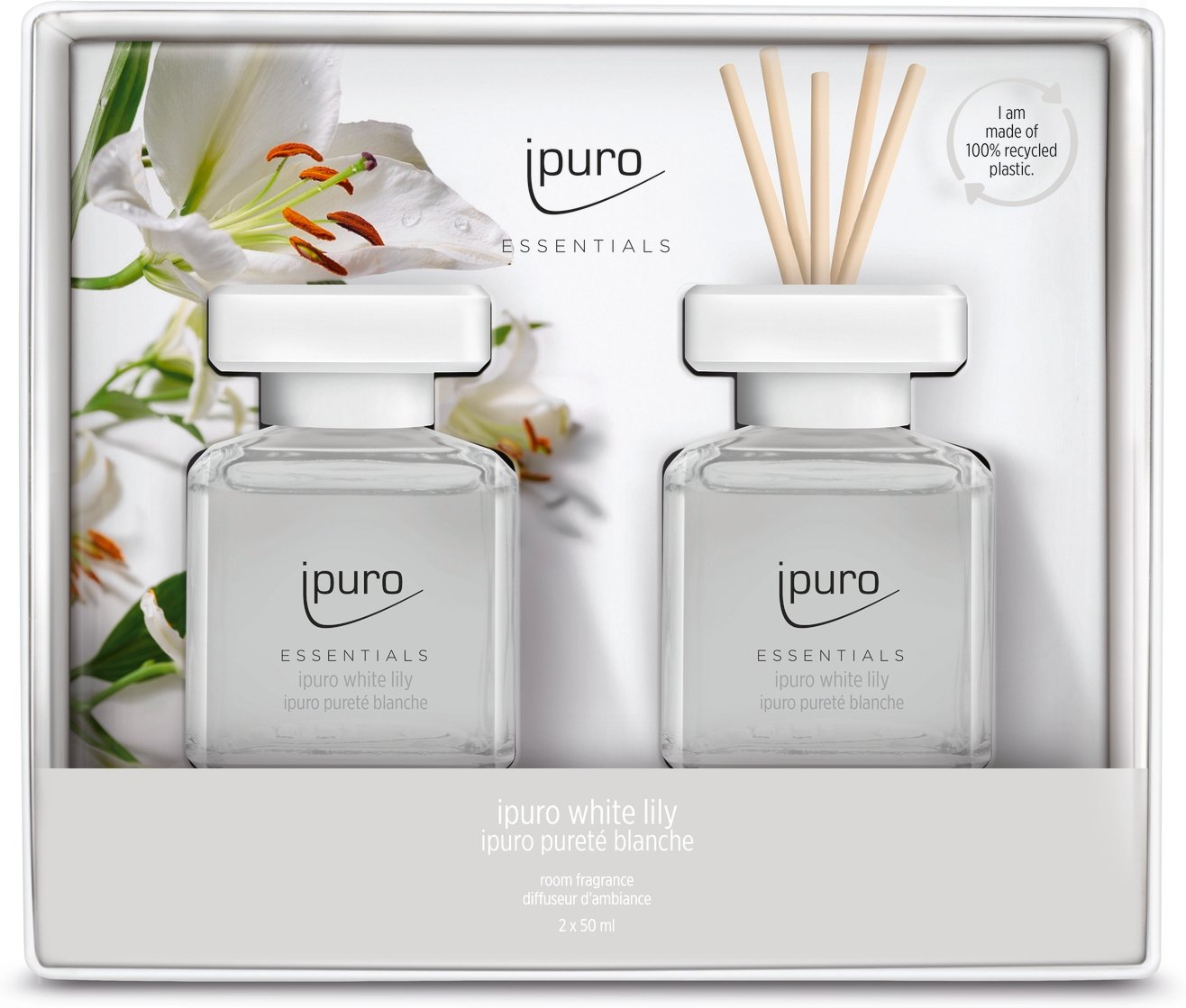 ipuro ESSENTIALS Raumduft White Lily, Glas