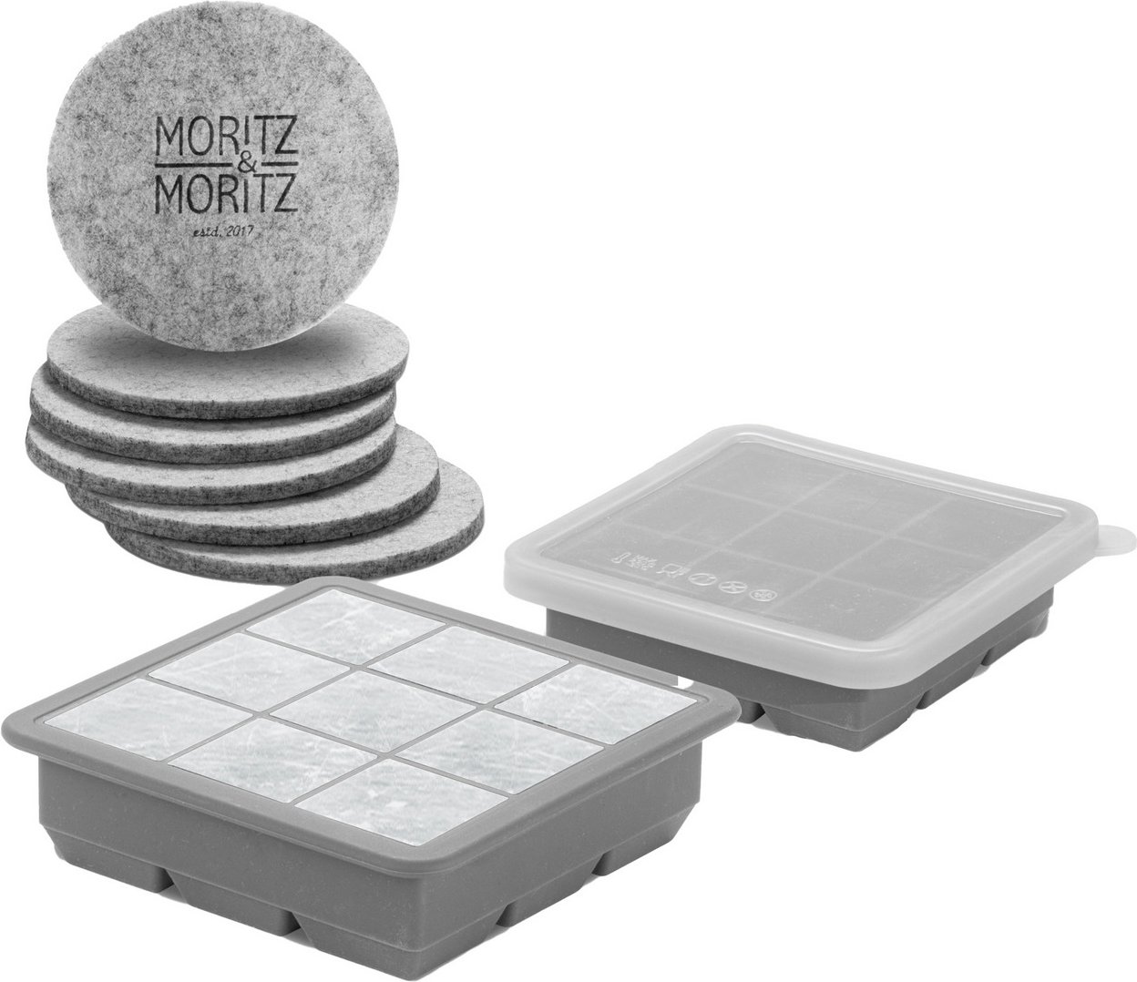 Moritz & Eiswürfelform eckig 2 er Set, Silikon