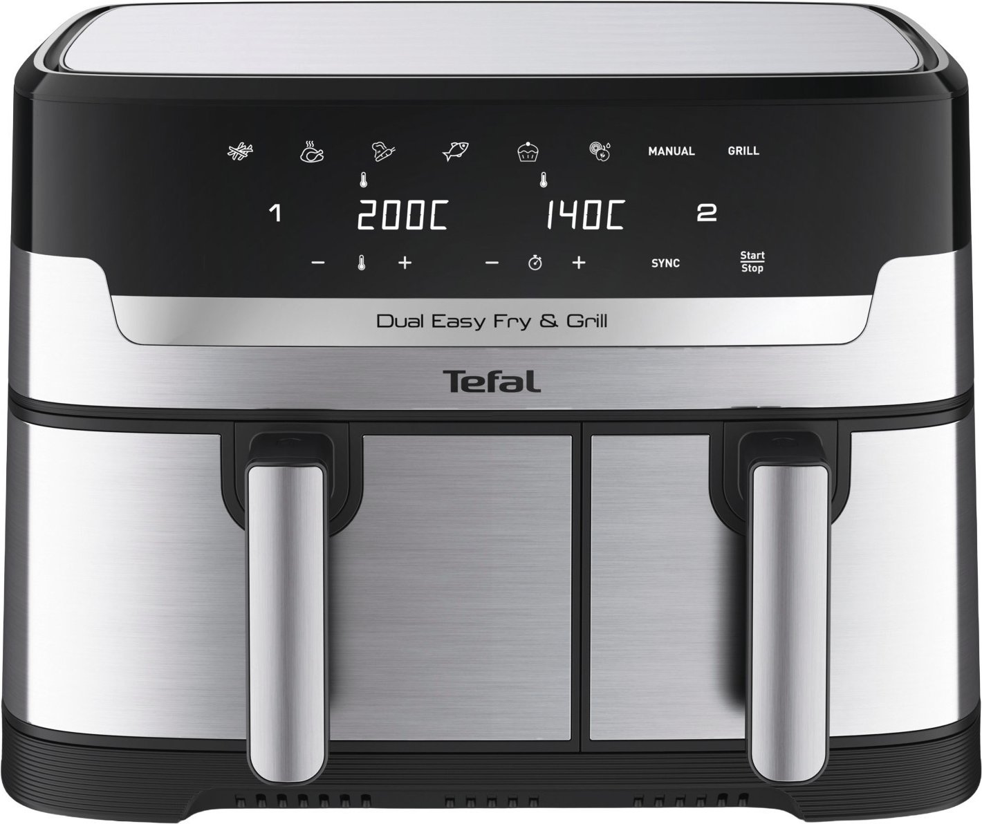Tefal Doppel-Heißluftfritteuse JAVA PEPPER, Edelstahl