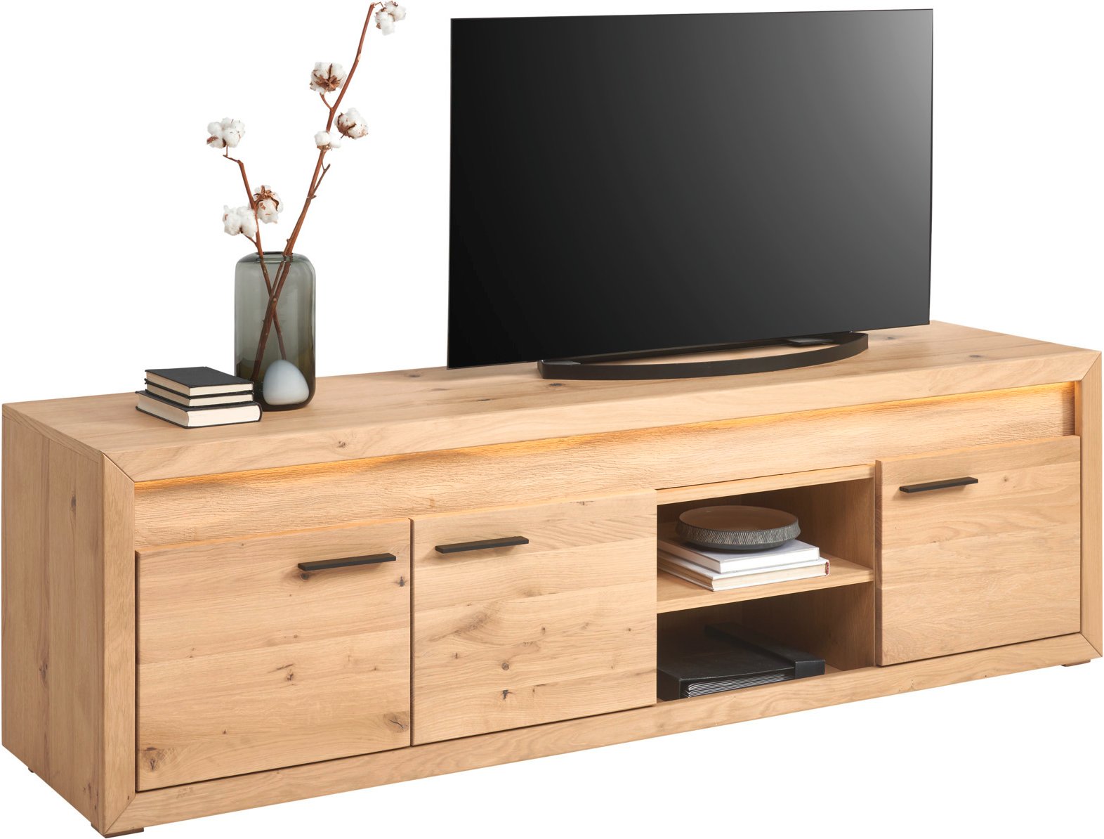 Linea Natura TV-Lowboard CLEVELAND, Teilmassiv