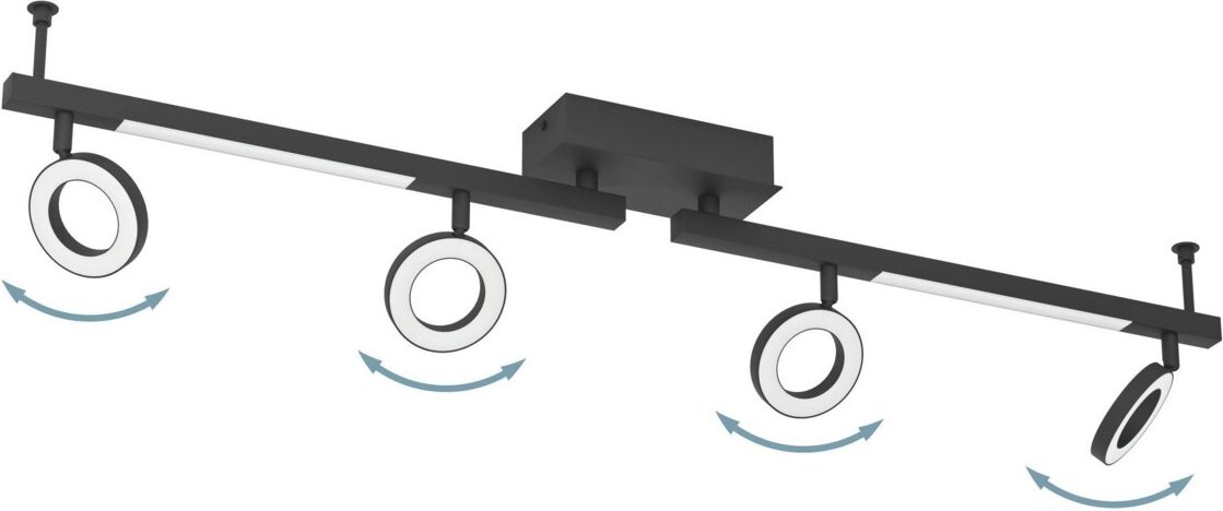 Eglo Leuchten Stahler 4-flg. CARDILLIO, schwarz, Stahl