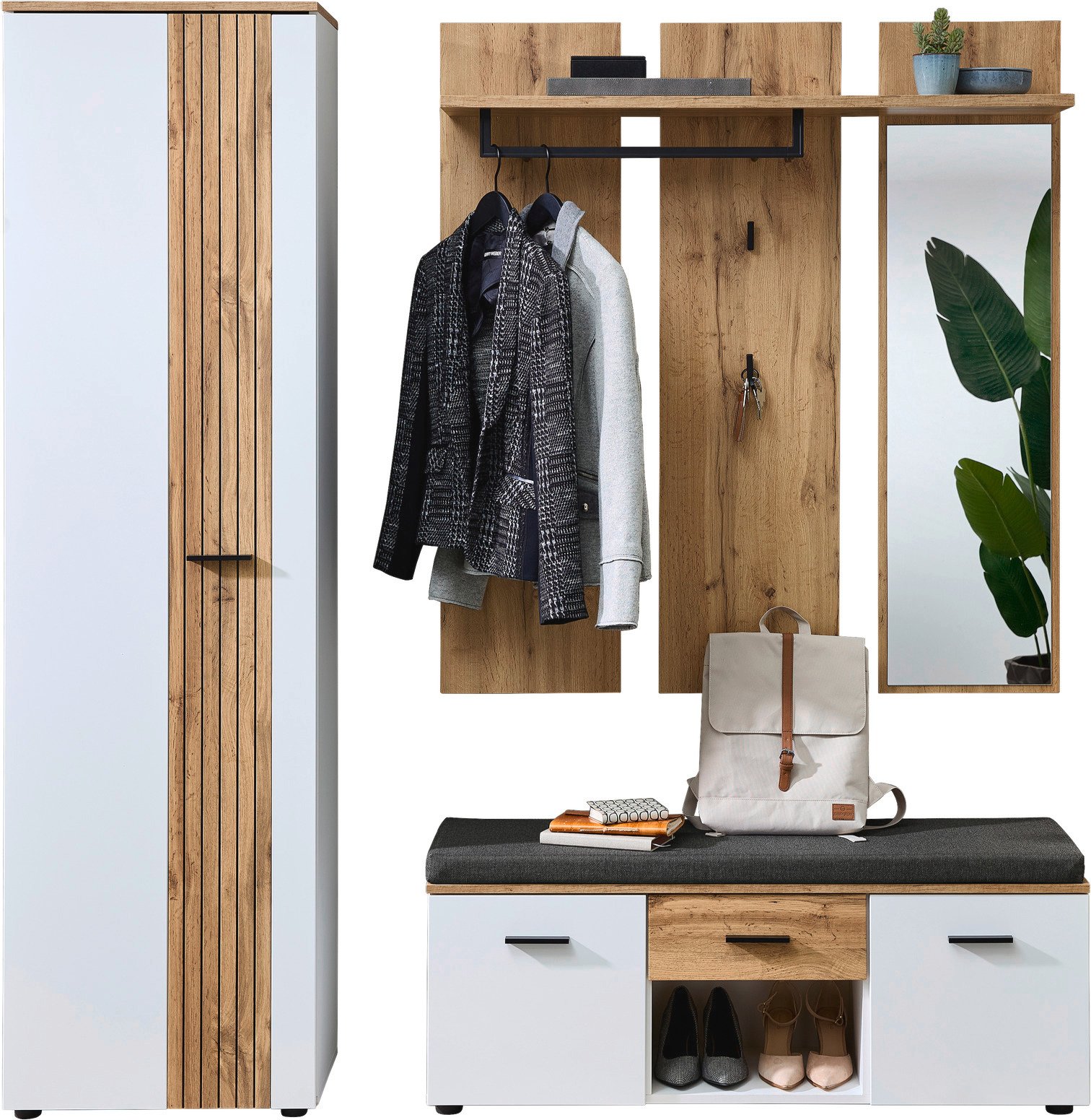 XORA Garderoben-Set 3-tlg. SPARKS, Holznachbildung