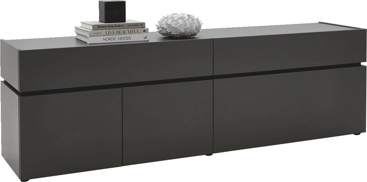 Voleo TV-Lowboard UNIQUE, Graphit, Holznachbildung
