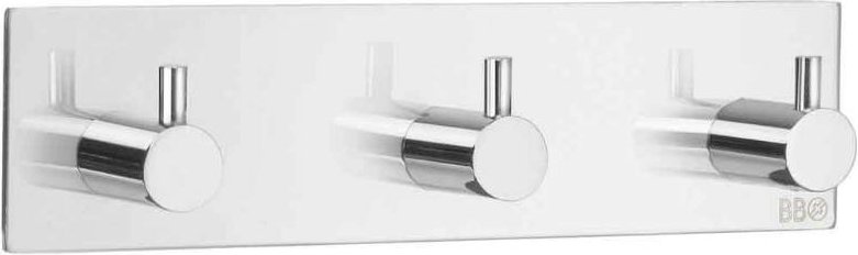 Thumbnail - Beslagsboden Dreierhakenleiste selbstkleb. BK, Chrom