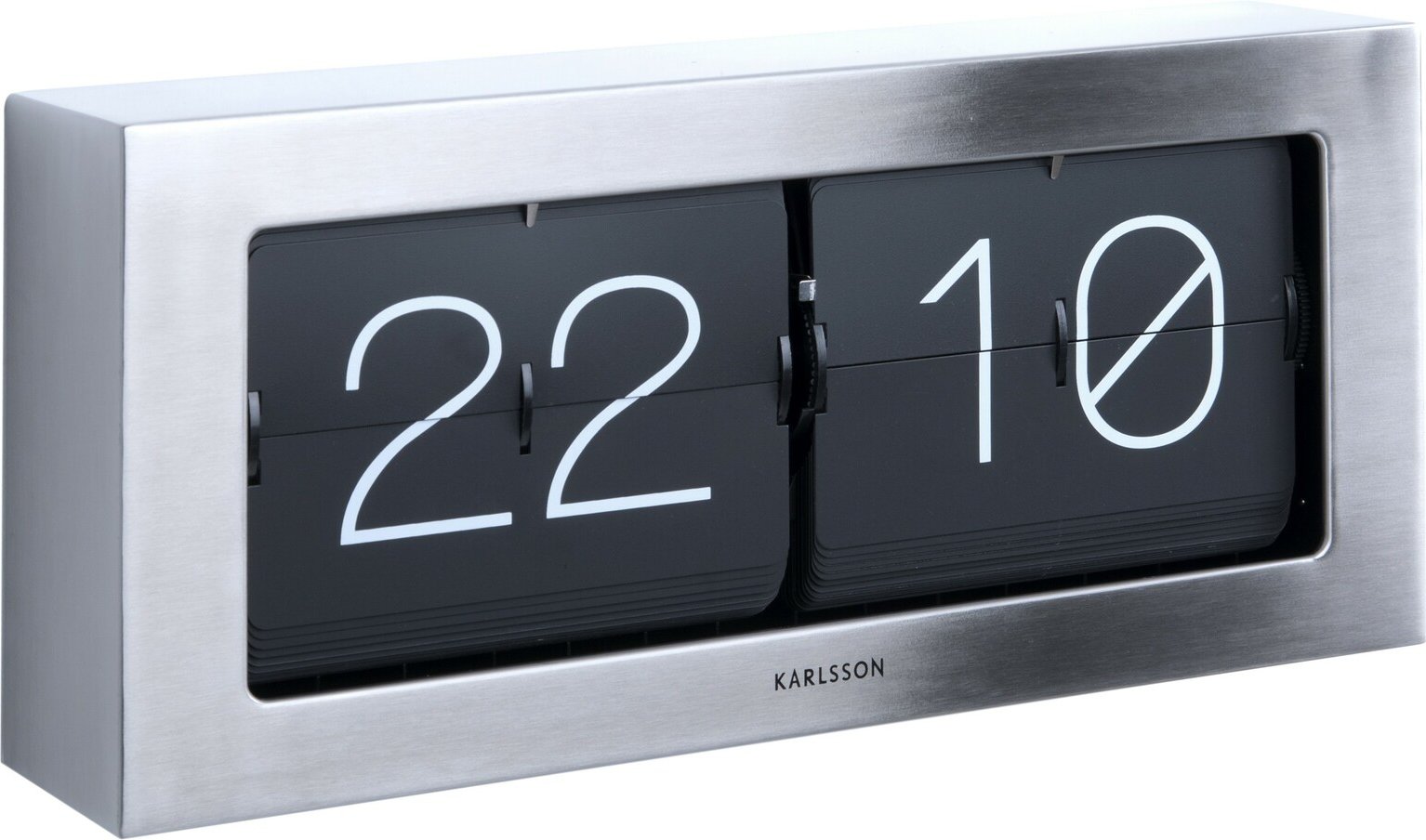 KARLSSON Tischuhr XL FLIP, Stahl