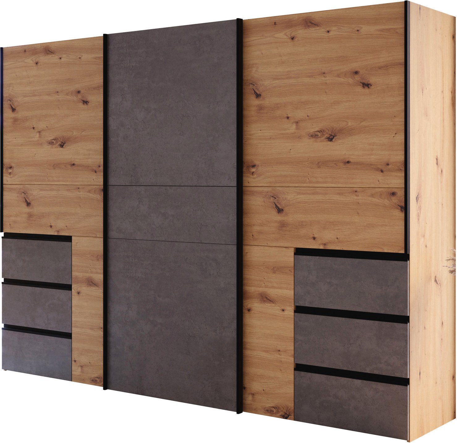 Z2 Schwebetürenschrank 3-trg. WINN2, Holznachbildung