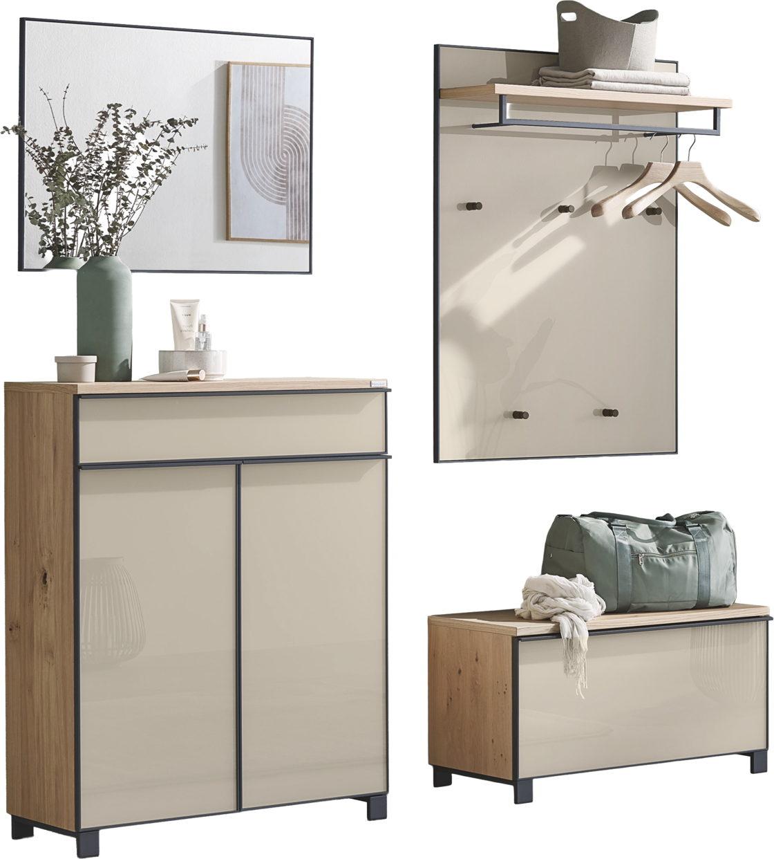 Dieter Knoll Garderoben-Set 4-tlg. ATINA, Glas