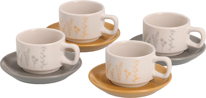 Zeller Present Espresso-Set 8-tlg., Steingut