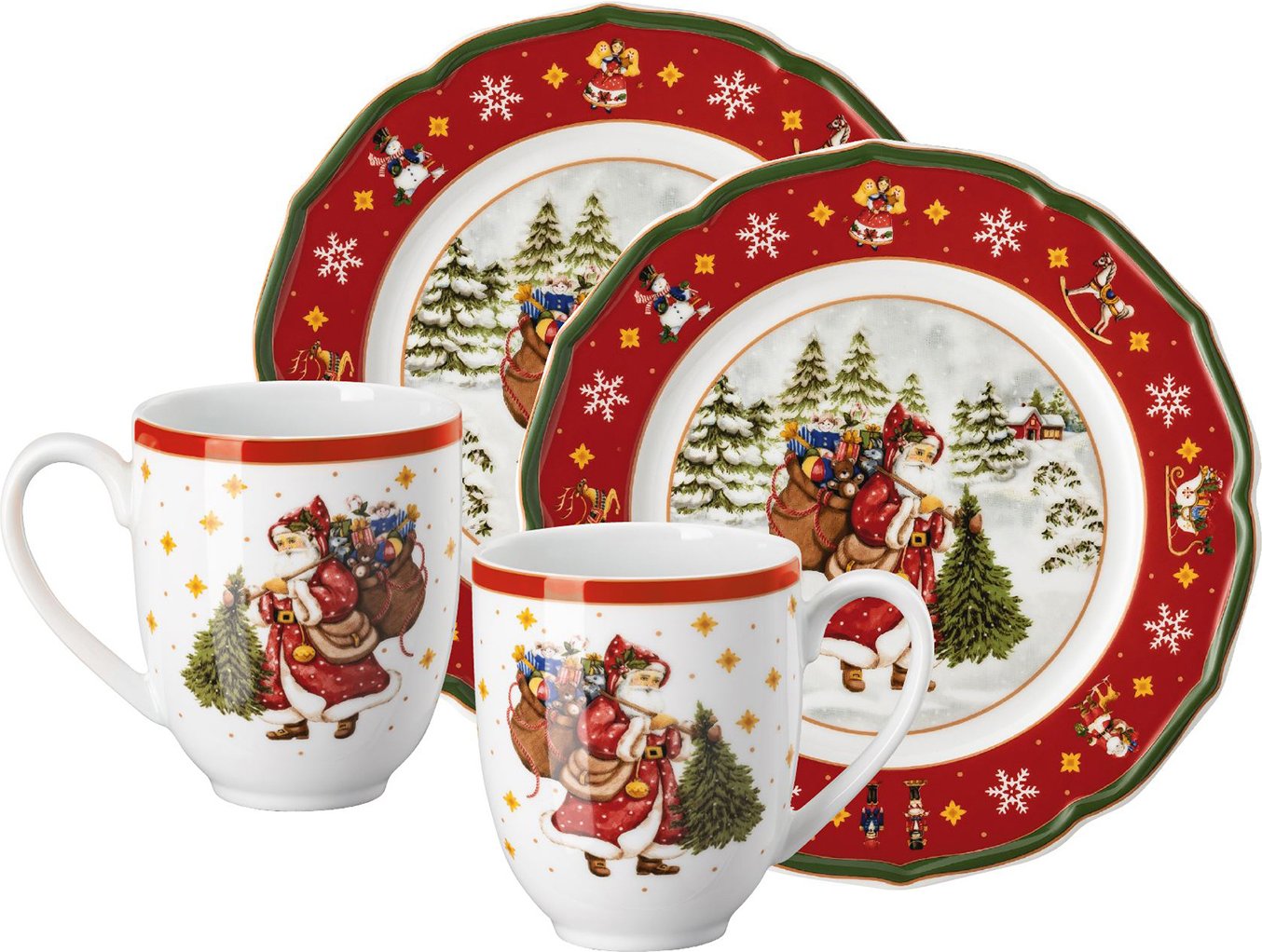 Hutschenreuther Set 4-tlg.HappyWintertimeRed, Porzellan