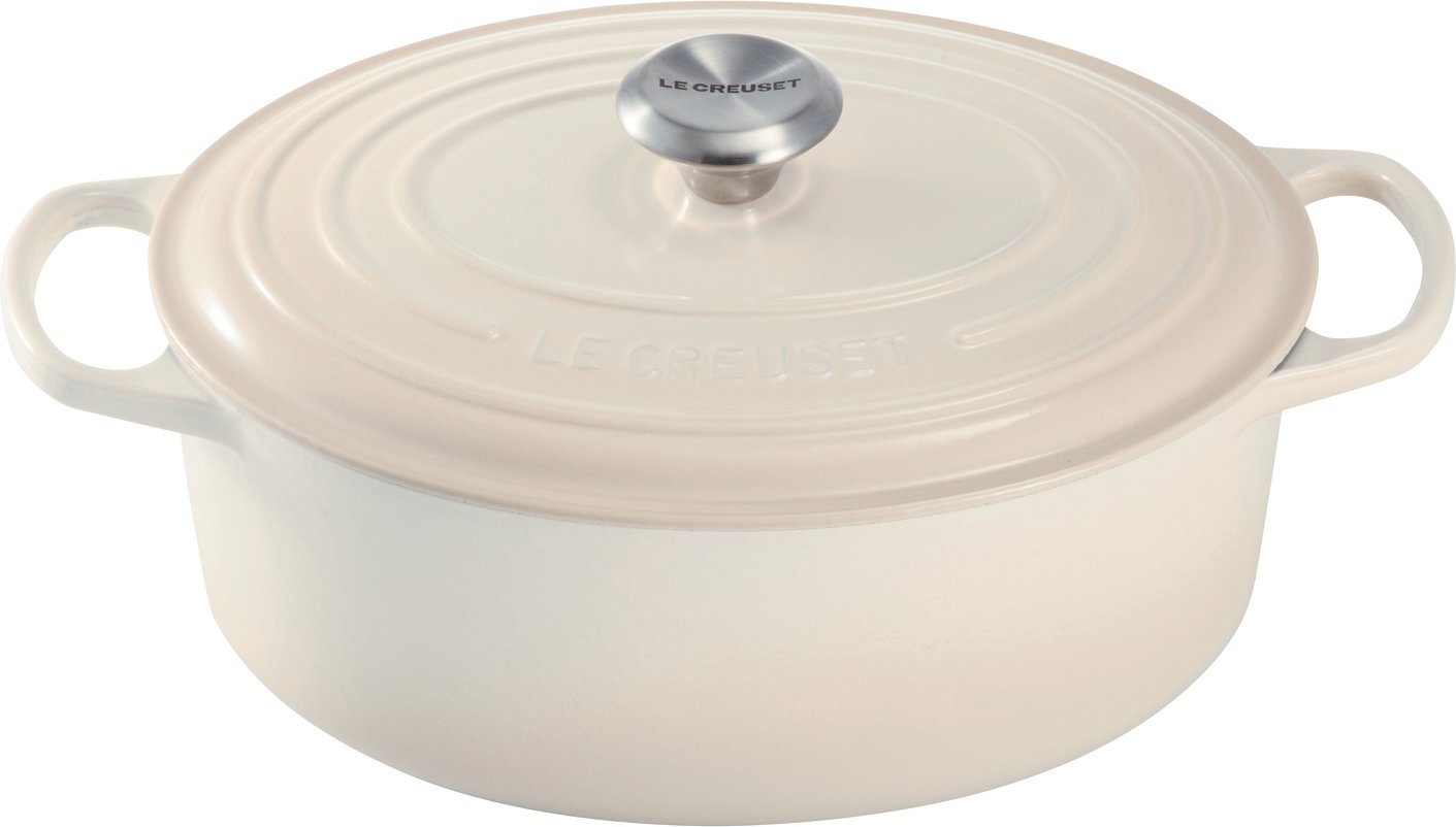 LE CREUSET Bräter Oval 31cm meringue SIGNATURE, Gusseisen