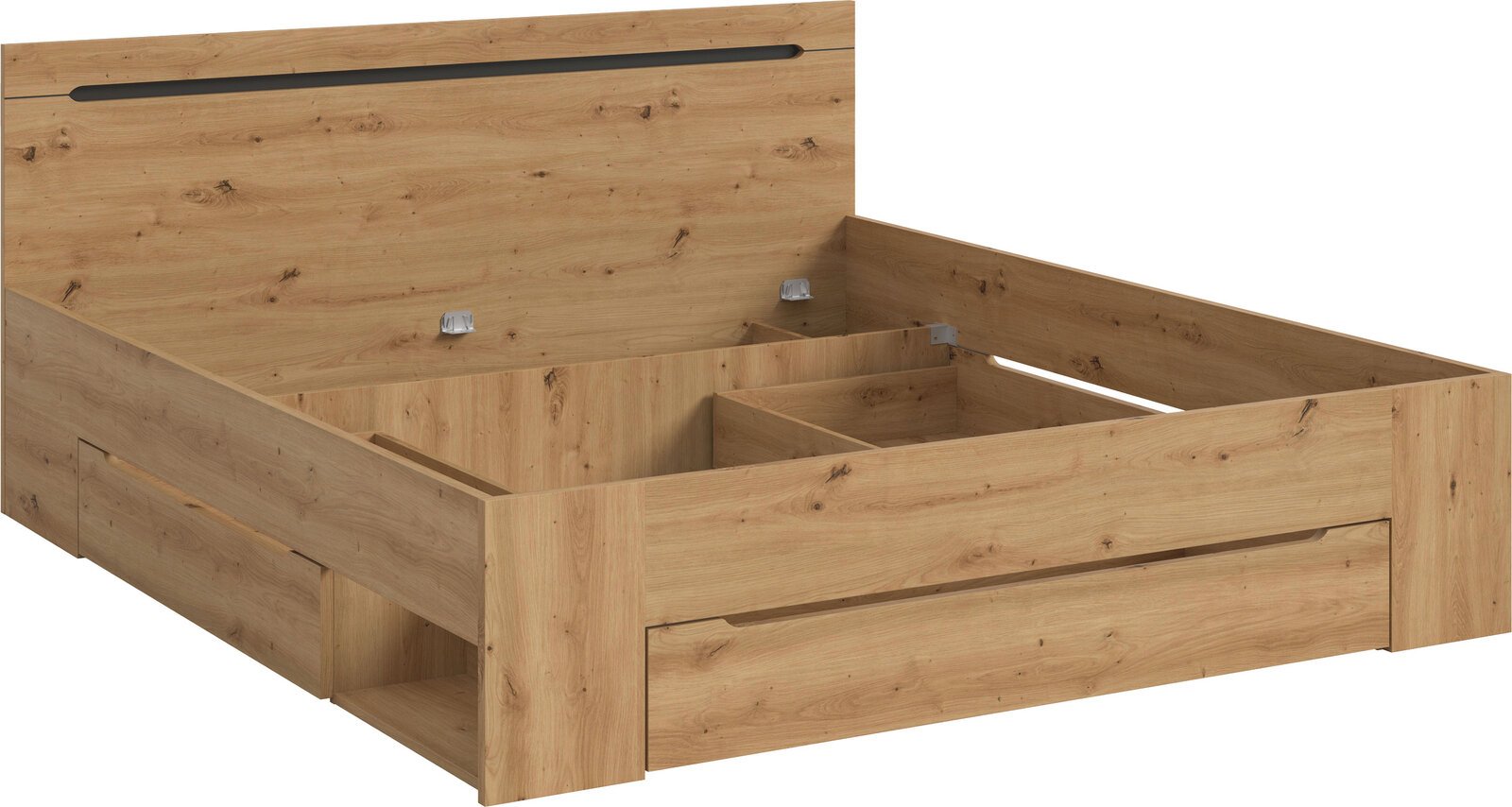 MID.YOU Bettgestell CANU, basalt, Holznachbildung