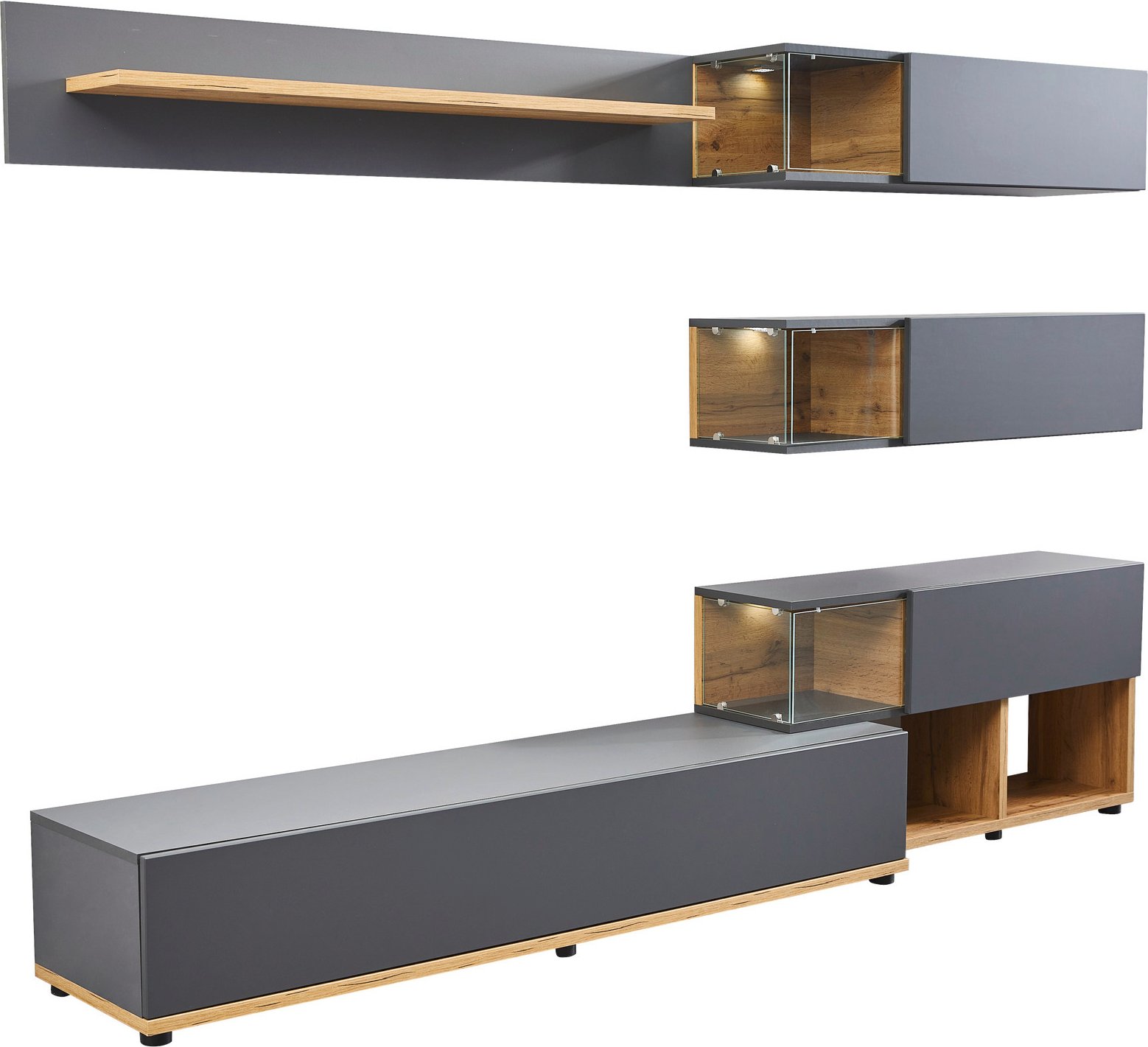 Livetastic TV-Lowboard-Kombination SILK, Holznachbildung