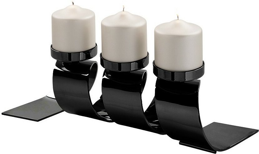 Fink Leuchter 3-flg. TWISTER, Edelstahl