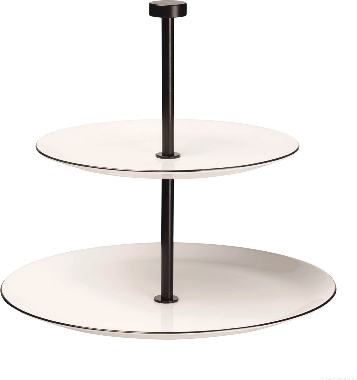 ASA SELECTION Etagere 2-stufig LIGNE NOIRE, Bone China