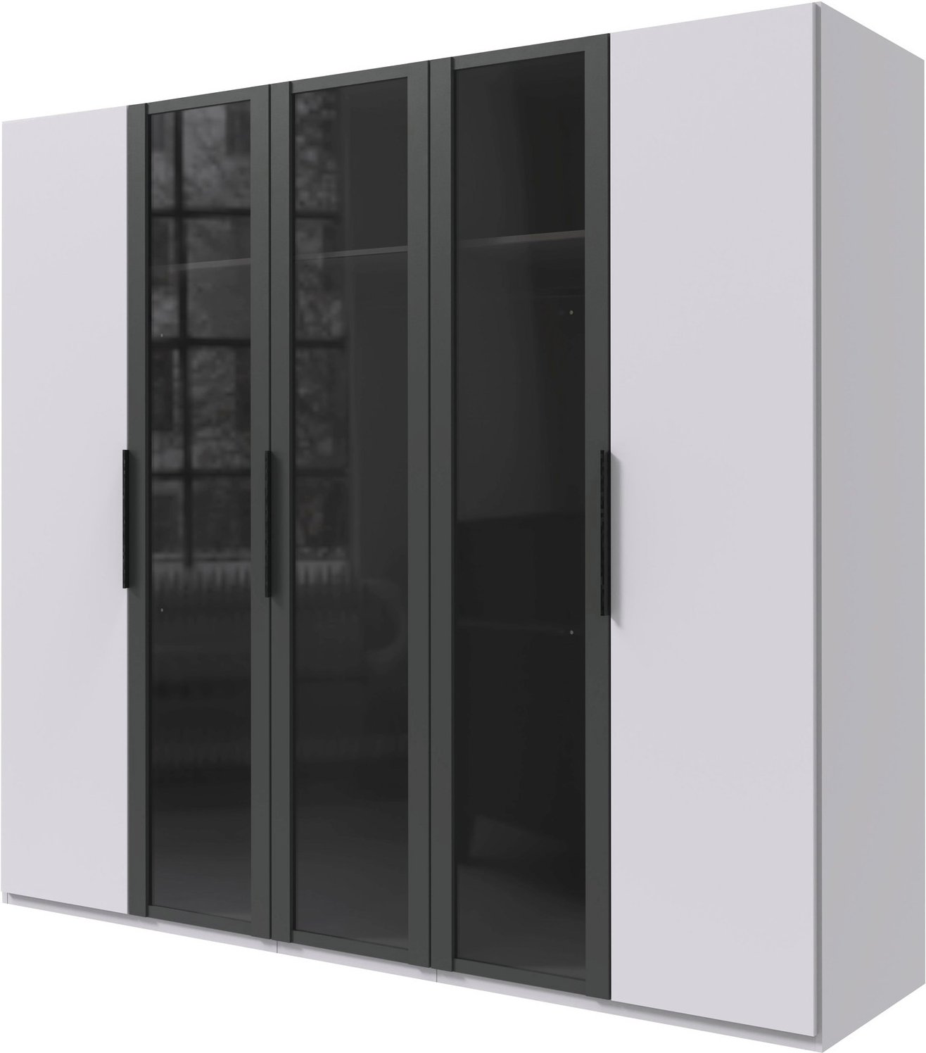 Hom´in Drehtürenschrank 5-trg. LEVEL 36 BLACK E, Holznachbildung