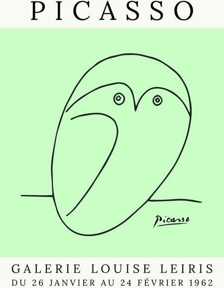 Photocircle Poster / Leinwandbild - Picasso Eule – grün