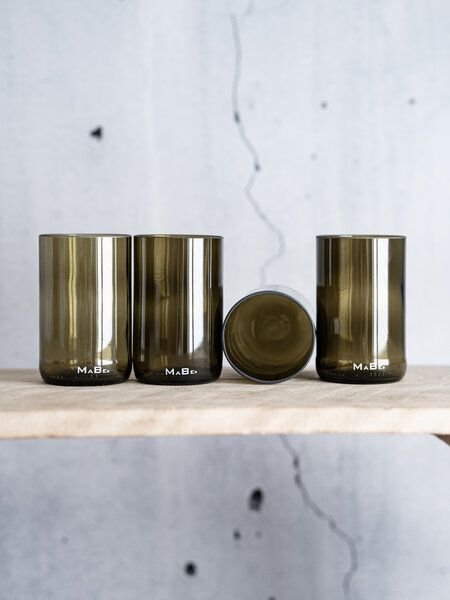 MaBe Glas 350ml - in Handarbeit gefertigt aus der Weinflasche - witzig & urban